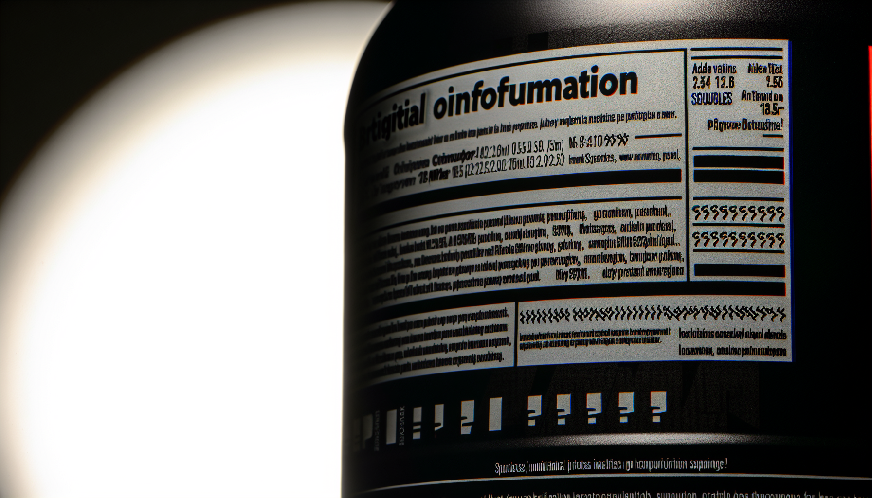 Nutritional information label of Body Fortress Whey Protein